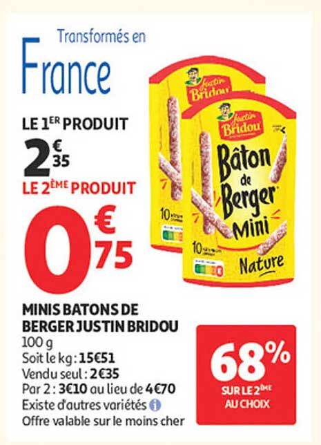 Minis Bâtons de Berger Justin Bridou