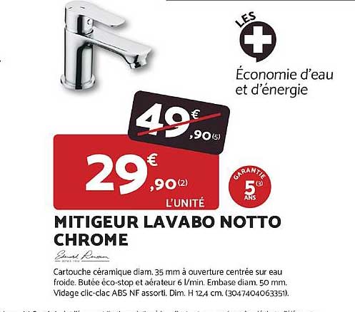 MITIGEUR LAVABO NOTTO CHROME