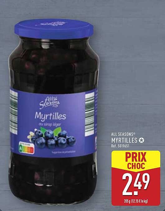 Myrtilles au sirop léger