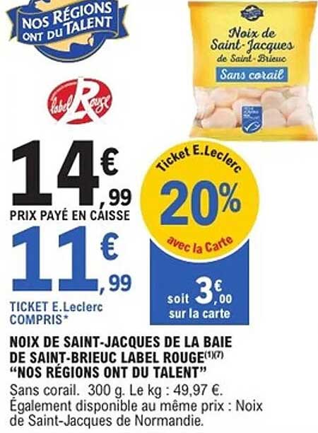 Noix de Saint-Jacques de la Baie de Saint-Brieuc Label Rouge