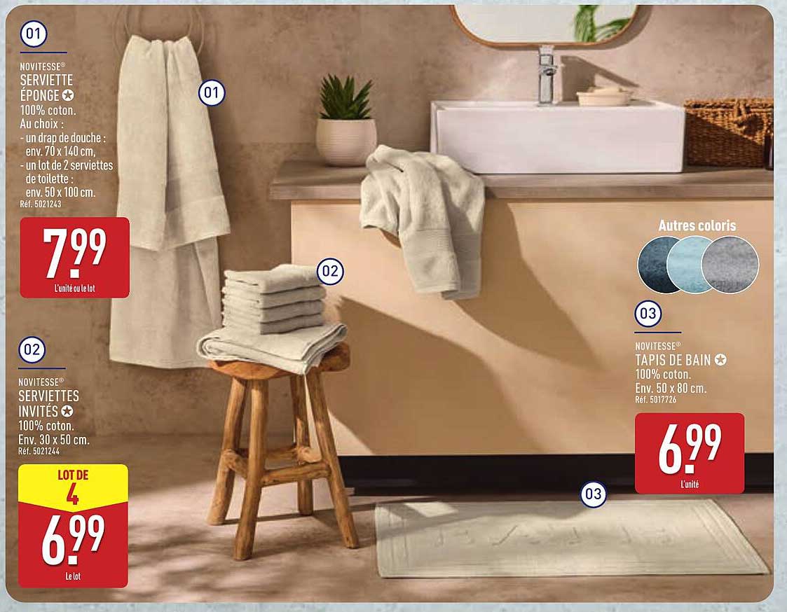 NOUVEAUTÉ : SERVIETTE ÉPONGE 100% COTON