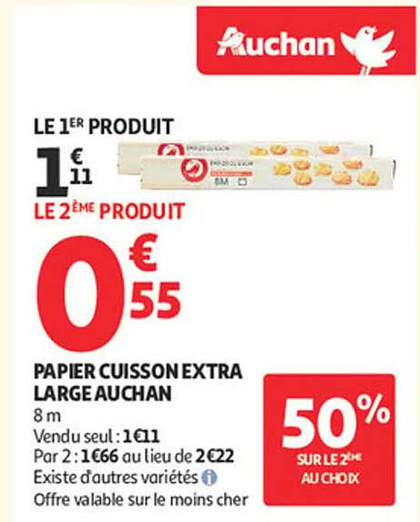 PAPIER CUISSON EXTRA LARGE AUCHAN