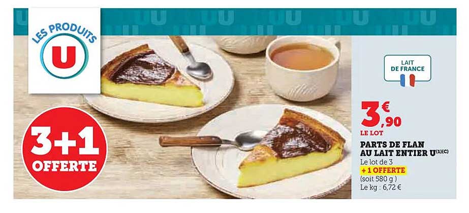 PARTS DE FLAN AU LAIT ENTER U