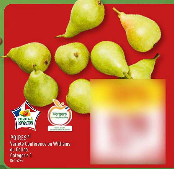 POIRES Varieté Conférence ou Williams ou Celina