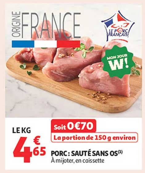 PORC : SAUTÉ SANS OS