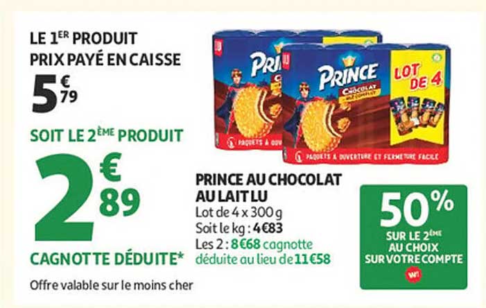 PRINCE AU CHOCOLAT AU LAIT LU