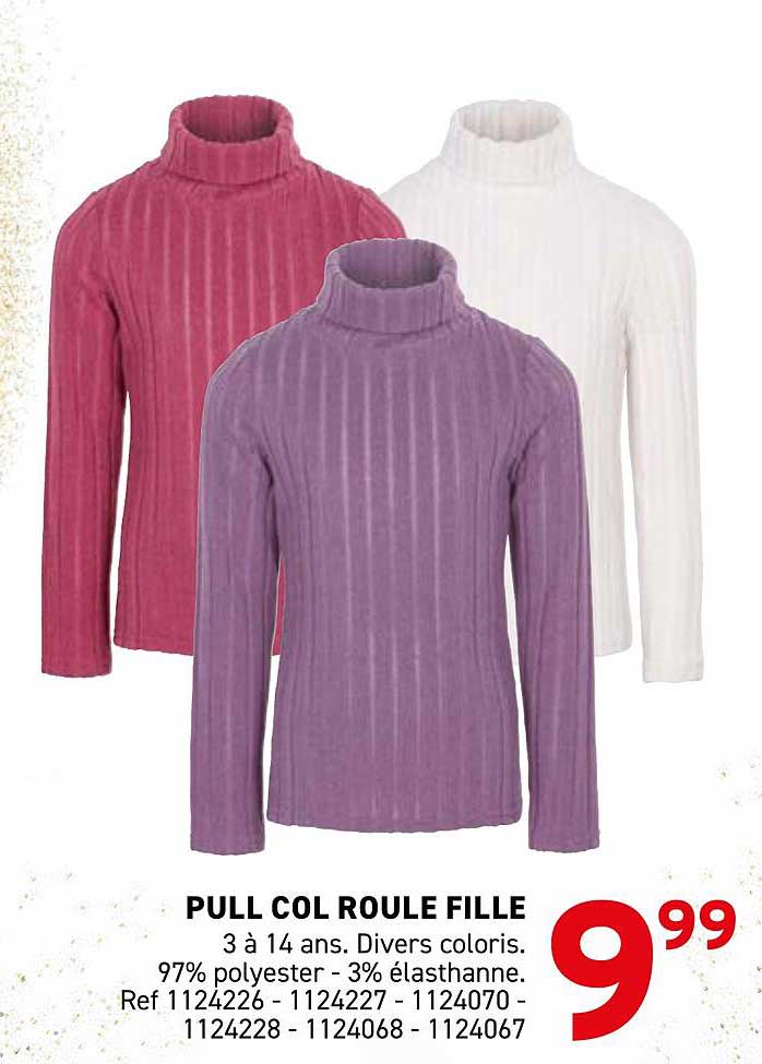 PULL COL ROULE FILLE