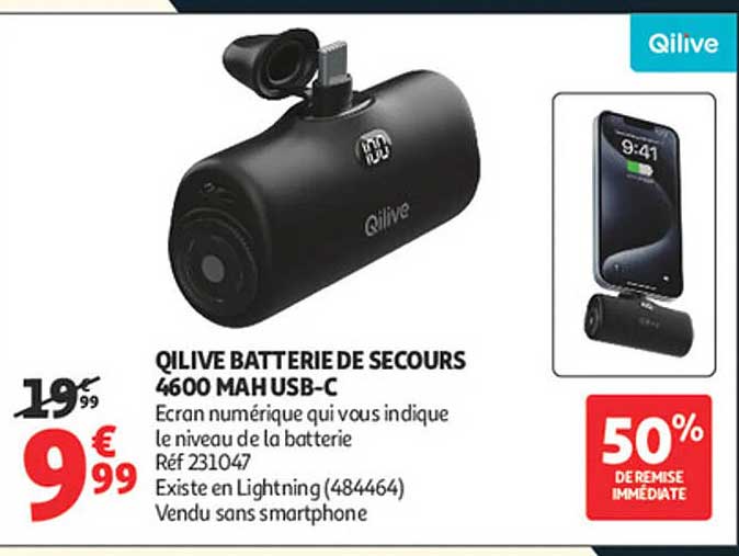 QILIVE BATTERIE DE SECOURS 4600 MAH USB-C