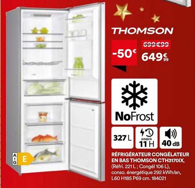 RÉFRIGÉRATEUR CONGÉLATEUR EN BAS THOMSON CTH3170IX