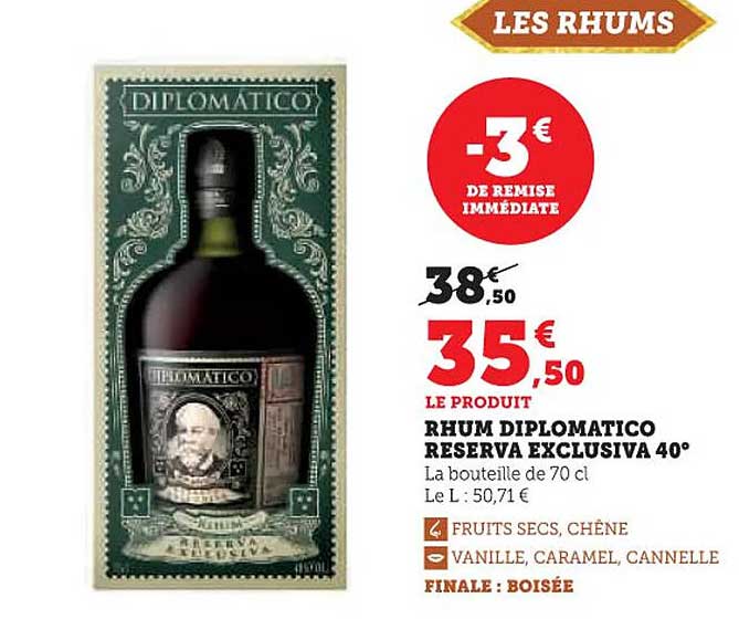 RHUM DIPLOMATICO RESERVA EXCLUSIVA 40°