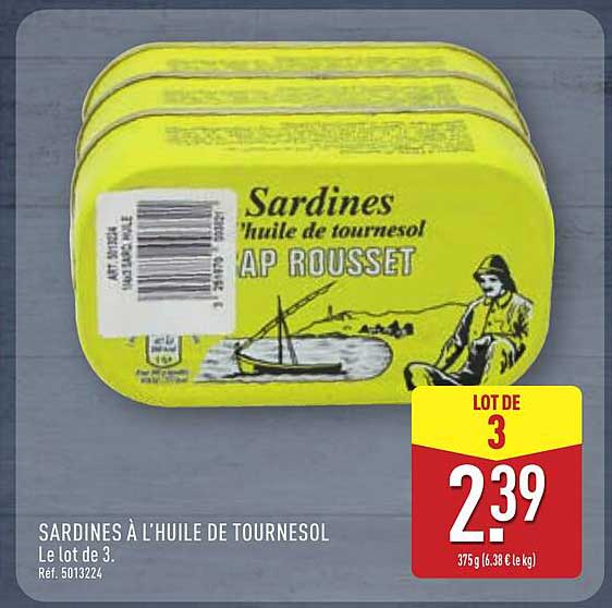 SARDINES À L'HUILE DE TOURNESOL - Le Lot de 3