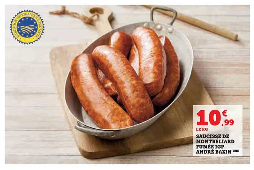SAUCISSE DE MONTBÉLIARD FUMÉE IGP ANDRÉ BAZIN