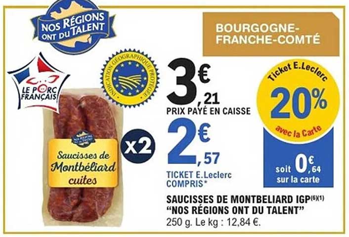 Saucisses de Montbéliard cuites