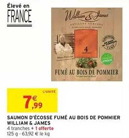 SAUMON D'ÉCOSSE FUMÉ AU BOIS DE POMMIER WILLIAM & JAMES