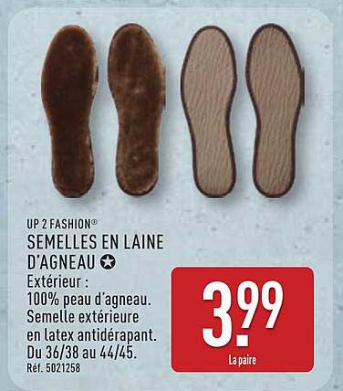 SEMELLES EN LAINE D'AGNEAU
