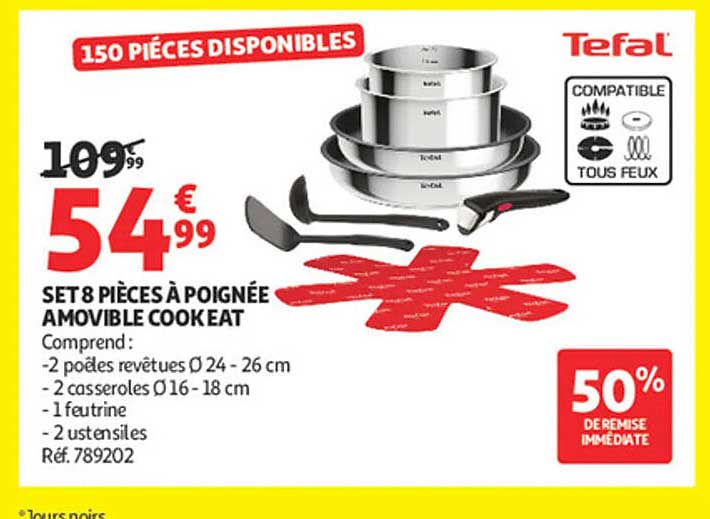 SET 8 PIÈCES À POIGNÉE AMOVIBLE COOK EAT