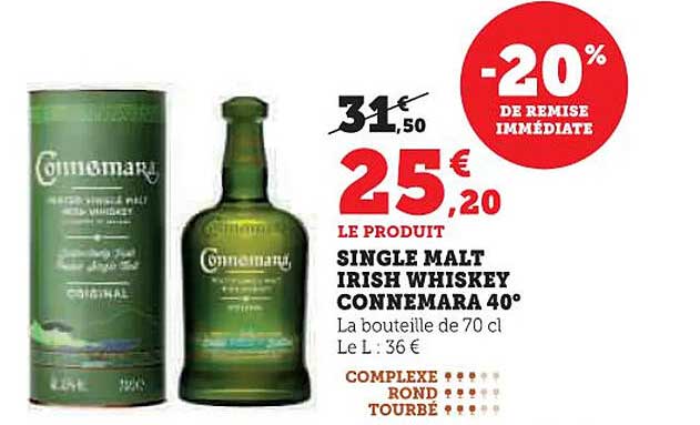 SINGLE MALT IRISH WHISKEY CONNEMARA 40°