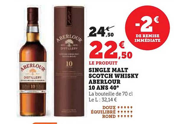 SINGLE MALT SCOTCH WHISKY ABERLOUR 10 ANS 40°