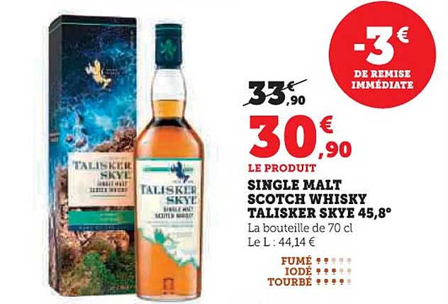 SINGLE MALT SCOTCH WHISKY TALISKER SKYE 45,8°