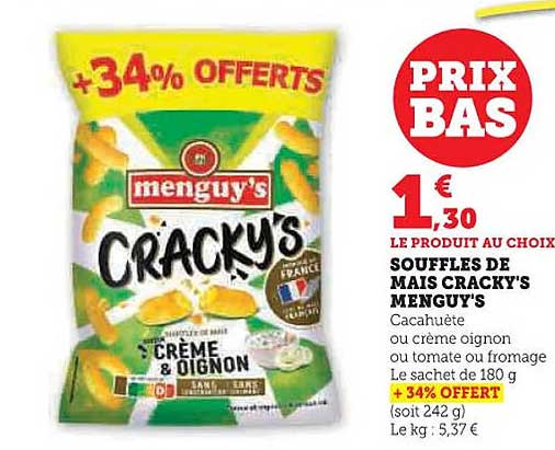 Souffles de maïs Cracky's Menguy's