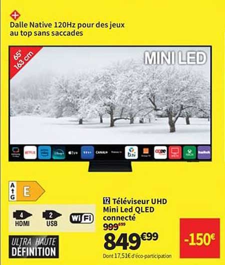 Téléviseur UHD Mini Led connecté