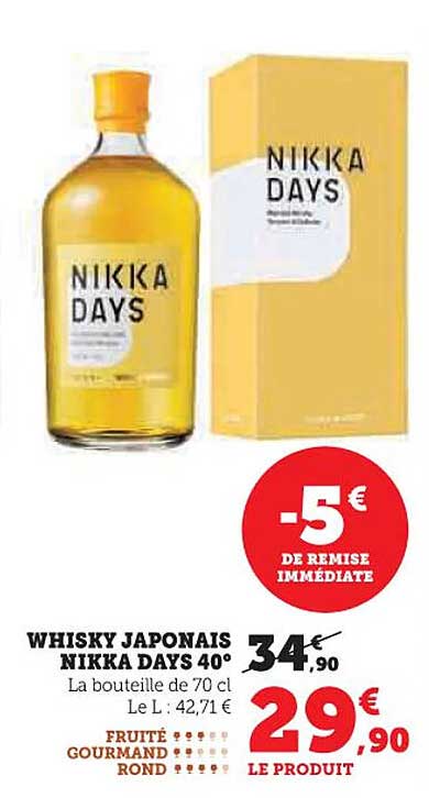 WHISKY JAPONAIS NIKKA DAYS 40°