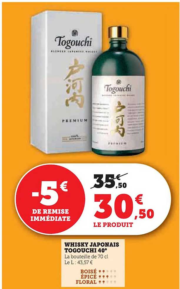 WHISKY JAPONAIS TOGOUCHI 40°