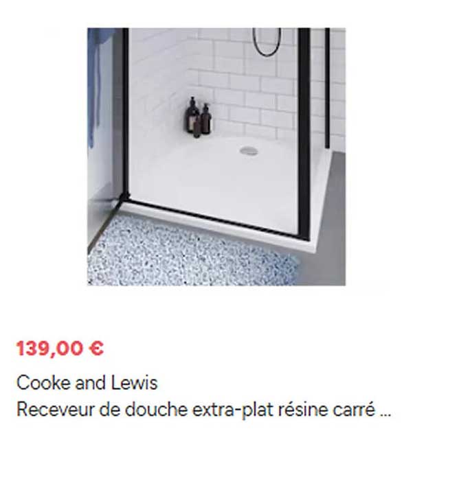 Receveur de douche extra-plat résine carré ...