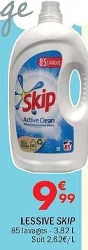 LESSIVE SKIP 85 lavages - 3,82 L Soit 2,62€/L