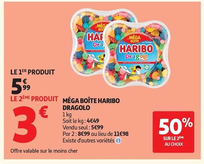 Promo Méga Boîte Haribo Dragolo chez Auchan - 123Catalogue.fr