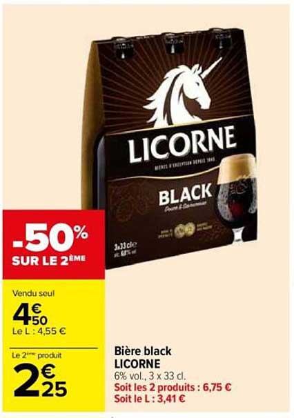 Bière black LICORNE