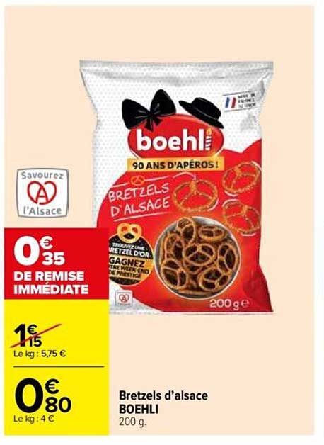 Bretzels d'Alsace BOEHLI 200 g