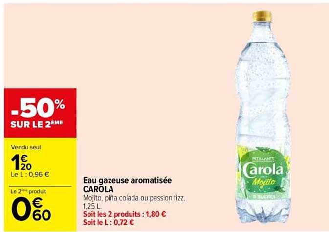 Eau gazeuse aromatisée CAROLA