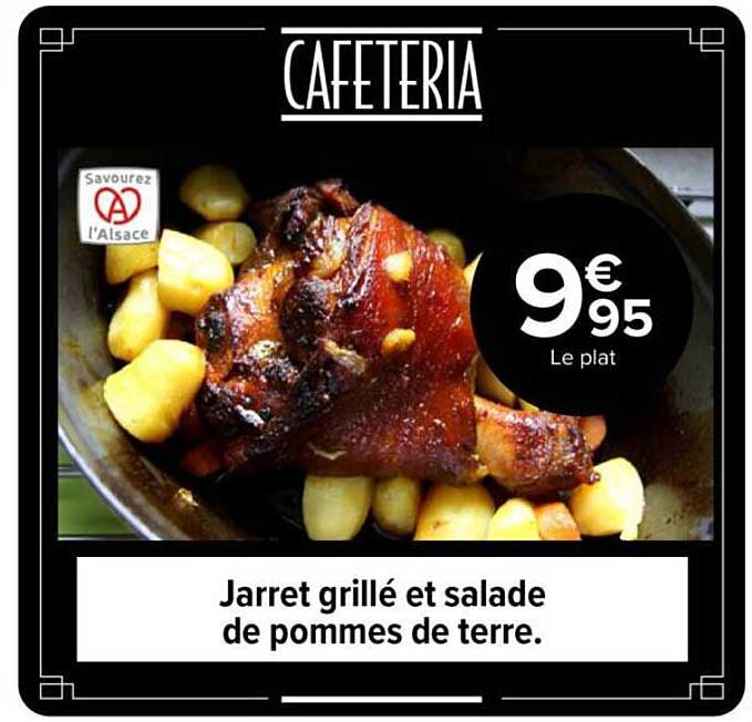 Jarret grillé et salade de pommes de terre.
