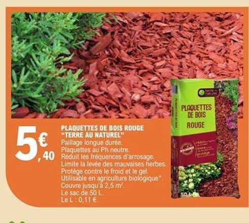 PLAQUETTES DE BOIS ROUGE "TERRE AU NATUREL"
