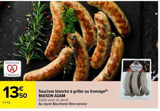 Saucisse blanche à griller au fromage® MAISON ADAM