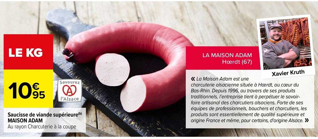 Saucisse de viande supérieure MAISON ADAM