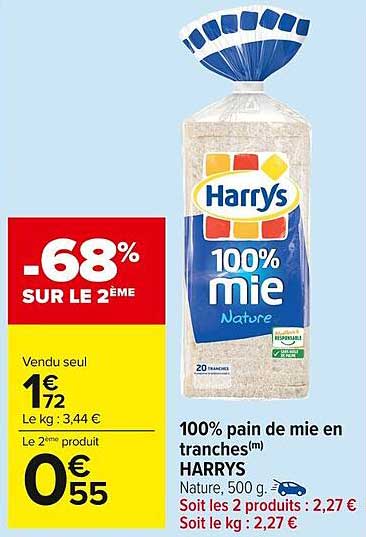100% pain de mie en tranches(m) HARRYS
