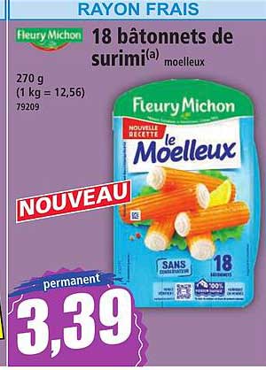 18 bâtonnets de surimi moelleux