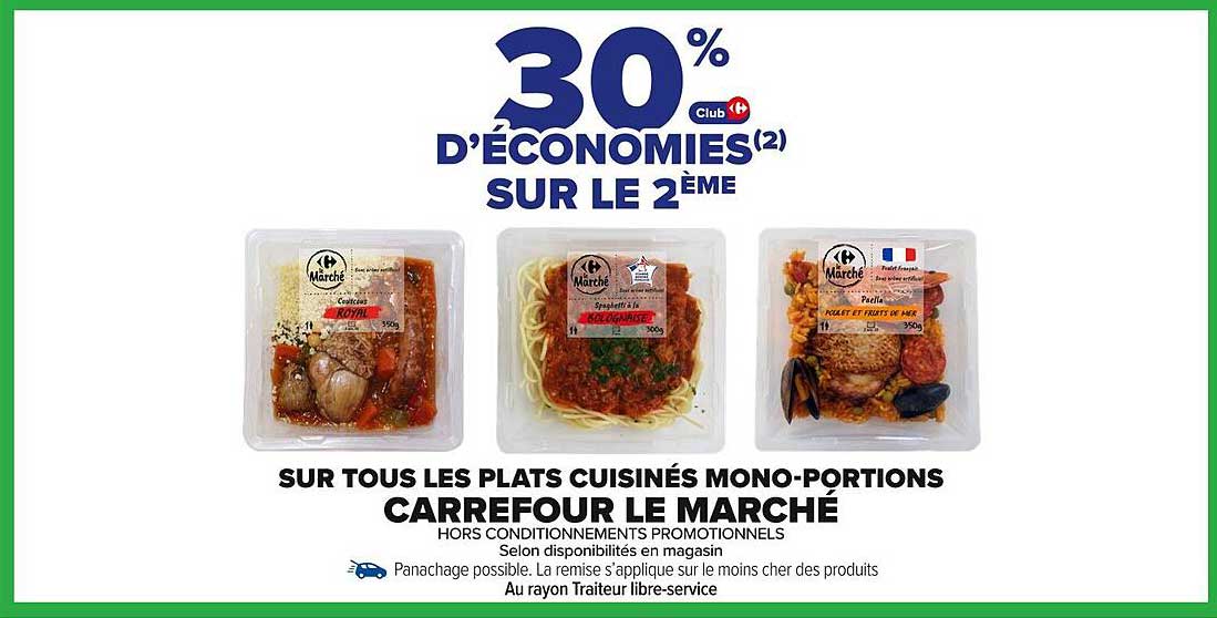 30% d’économies sur le 2ème