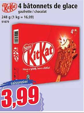4 bâtonnets de glace Kit Kat