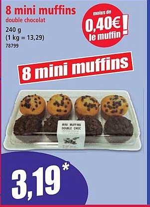 8 mini muffins double chocolat