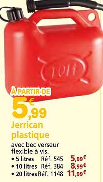 À PARTIR DE 5€99 Jerrican plastique