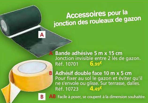 Accessoires pour la jonction des rouleaux de gazon