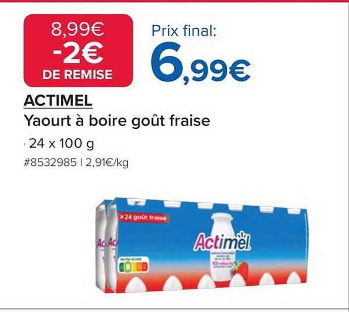 ACTIMEL Yaourt à boire goût fraise