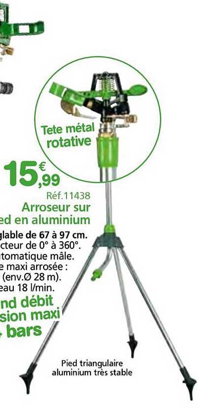 Arroseur sur pied en aluminium