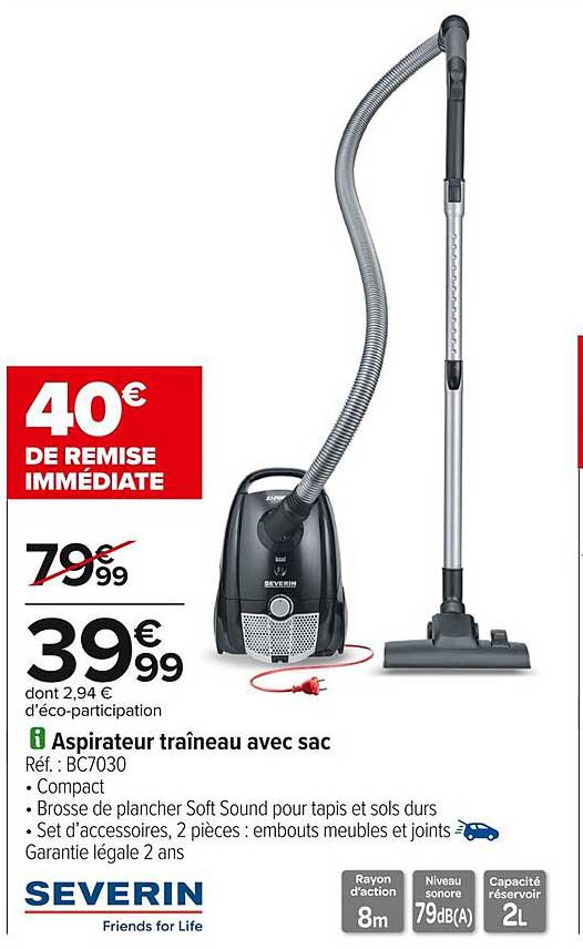 Aspirateur traîneau avec sac