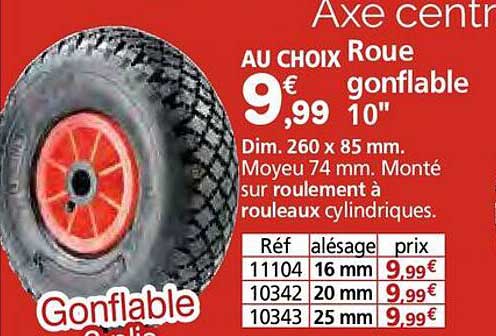 AU CHOIX Roue gonflable 10"