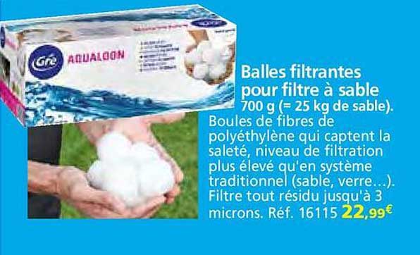 Balles filtrantes pour filtre à sable