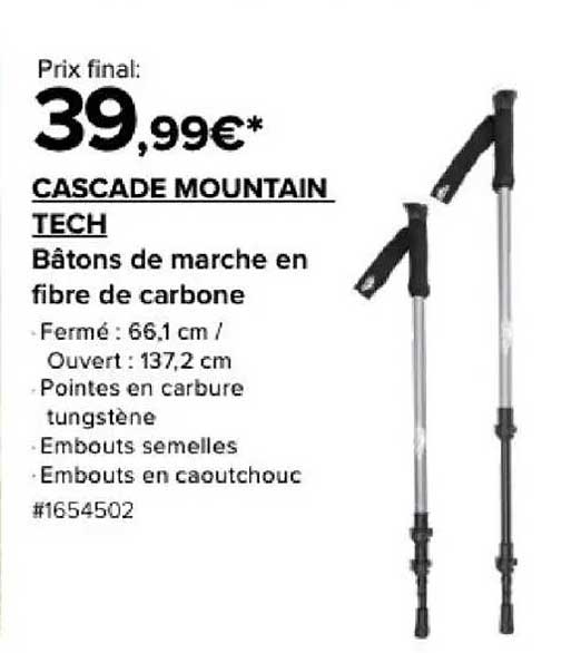 Bâtons de marche en fibre de carbone
